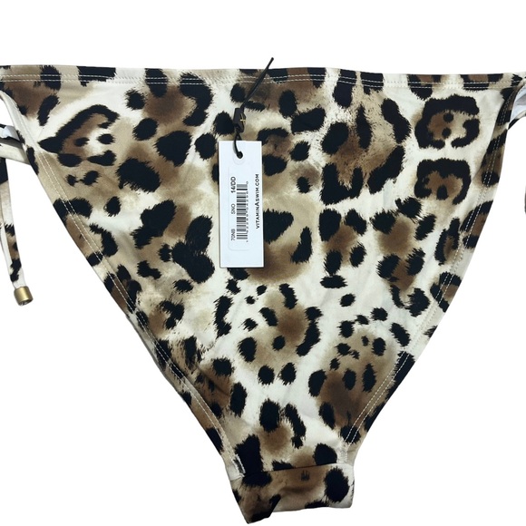 NEW Vitamin A Elle Leopard Print Tie Side Bottom Size 14 - Picture 5 of 6